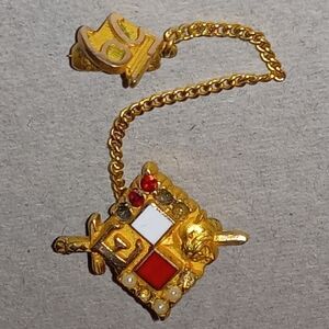 Rubies and Pearls 1/10 10k Gold Vintage Pin